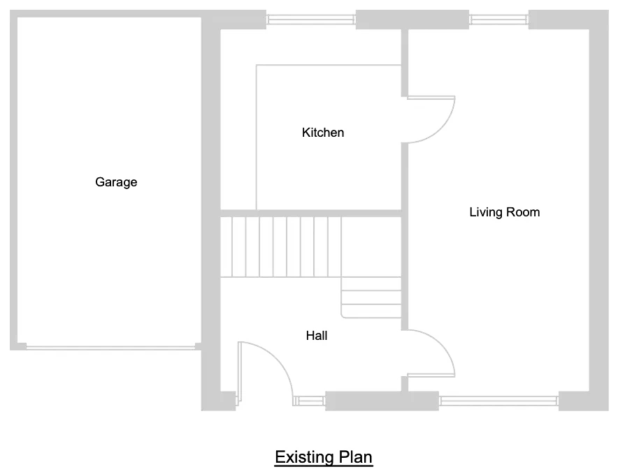 Existing floor plan before an internal alteration